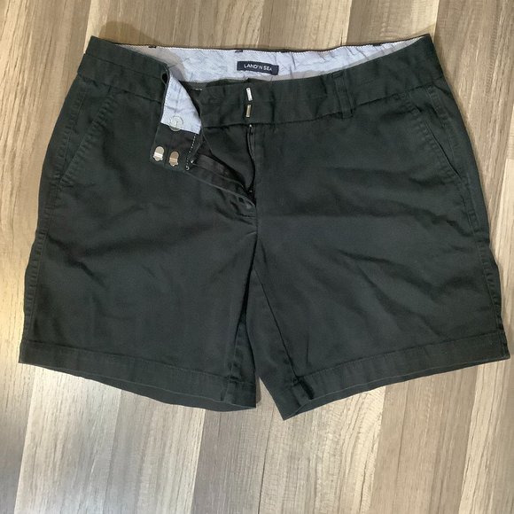 Land'N Sea Shorts Women's Size 4 Black Chino Style Cotton Spandex Blend - Picture 1 of 6